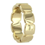 Les poulettes bijoux bague plaqu� or petits carr�s - taille 58