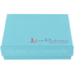 Les poulettes bijoux - bague plaqu� or picot et verre facett� vert d'eau - taille 50