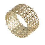 Les poulettes bijoux - bague plaqu� or tube de chaines - taille 64