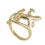 Les poulettes bijoux - bague salamandre plaqu� or - taille 52