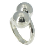 Les poulettes bijoux - bague toi et moi billes argent 925 - taille 64