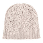 Les poulettes bijoux bonnet c�ble 100% cachemire 3 fils classics - beige