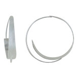 Les poulettes bijoux - boucles d'oreilles argent 925 bross� moyenne cr�oles