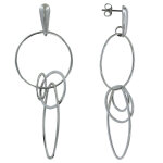 Les poulettes bijoux - boucles d'oreilles argent 925 cercles entrem�l�s