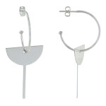 Les poulettes bijoux boucles d'oreilles argent 925 demi cr�oles et cl�