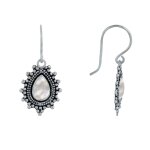 Les poulettes bijoux - boucles d'oreilles argent 925 goutte ethnique et nacre