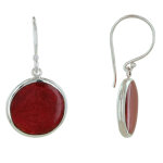 Les poulettes bijoux - boucles d'oreilles argent 925 grosse pastille couleur corail