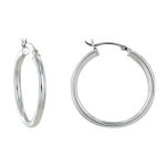 Les poulettes bijoux - boucles d'oreilles argent 925 moyennes cr�oles rondes 3cm