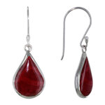 Les poulettes bijoux - boucles d'oreilles argent 925 petite goutte couleur corail