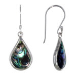 Les poulettes bijoux - boucles d'oreilles argent 925 petite goutte nacre abalone