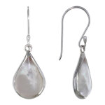 Les poulettes bijoux boucles d'oreilles argent 925 petite goutte nacre - blanc