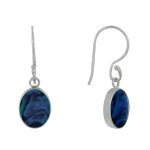 Les poulettes bijoux boucles d'oreilles argent 925 r�versible m�daillon ovale nacre