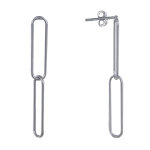Les poulettes bijoux boucles d'oreilles argent 925 rhodi� deux mailles cheval