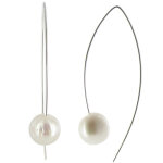 Les poulettes bijoux - boucles d'oreilles argent 925 rhodi� perle de culture 11 mm -