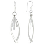 Les poulettes bijoux - boucles d'oreilles en argent amande et pompon