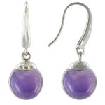 Les poulettes bijoux boucles d'oreilles argent billes de zirconium am�thyste