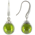Les poulettes bijoux - boucles d'oreilles argent billes de zirconium emeraude