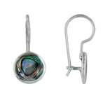 Les poulettes bijoux - boucles d'oreilles argent boutons nacre abalone