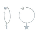 Les poulettes bijoux - boucles d'oreilles argent cr�oles et pendentif �toile
