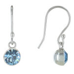 Les poulettes bijoux - boucles d'oreilles argent crochet demi - sph�re de cristal face