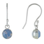 Les poulettes bijoux - boucles d'oreilles argent crochet demi - sph�re de cristal face