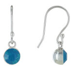 Les poulettes bijoux - boucles d'oreilles argent crochet demi - sph�re de cristal face