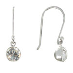 Les poulettes bijoux - boucles d'oreilles argent crochet demi - sph�re strass cristal