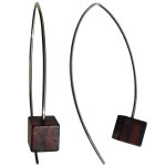 Les poulettes bijoux - boucles d'oreilles argent et leurs cubes d'ambre