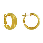 Les poulettes bijoux - boucles d'oreilles argent dor� cr�oles lisses