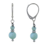 Les poulettes bijoux - boucles d'oreilles argent dormeuse perle et anneau facett� de