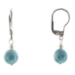 Les poulettes bijoux - boucles d'oreilles argent dormeuse perle de culture et de lar