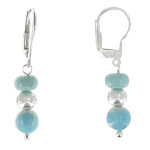 Les poulettes bijoux - boucles d'oreilles argent dormeuse rondelle et perle de larim