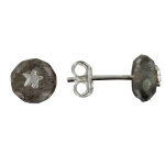 Les poulettes bijoux - boucles d'oreilles argent etoile et perle facett�e de labrado