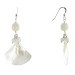 Les poulettes bijoux - boucles d'oreilles argent eventail de nacre