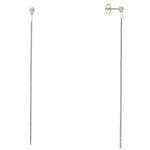 Les poulettes bijoux - boucles d'oreilles argent fil pendant