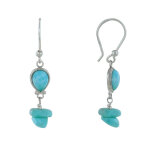 Les poulettes bijoux boucles d'oreilles argent goutte et p�pites de larimar