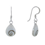 Les poulettes bijoux - boucles d'oreilles argent goutte plate oeil de ste lucie