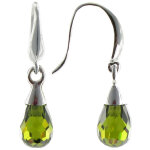 Les poulettes bijoux - boucles d'oreilles argent goutte de zirconium emeraude