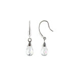 Les poulettes bijoux - boucle d'oreilles argent goutte de zirconium facett� cristal