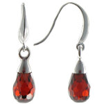 Les poulettes bijoux - boucles d'oreilles argent goutte de zirconium facett� rubis