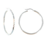 Les poulettes bijoux - boucles d'oreilles argent grandes cr�oles facett�es