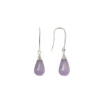 Les poulettes bijoux - boucles d'oreilles argent grande goutte d'am�thyste