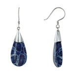 Les poulettes bijoux boucles d'oreilles argent grande goutte bomb�e coquillage teint