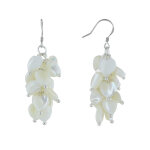Les poulettes bijoux - boucles d'oreilles argent grappe de coeurs de nacre