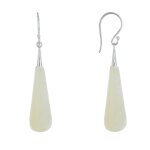 Les poulettes bijoux boucles d'oreilles argent longue goutte nacre ivoire