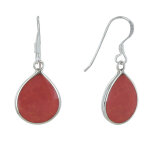 Les poulettes bijoux - boucles d'oreilles argent moyenne goutte couleur corail