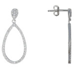 Les poulettes bijoux - boucles d'oreilles argent ovale de strass