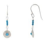 Les poulettes bijoux - boucles d'oreilles argent pastille et perles turquoise