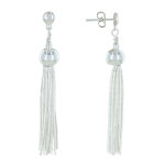 Les poulettes bijoux - boucles d'oreilles argent perle et pompon