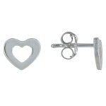 Les poulettes bijoux - boucles d'oreilles argent petit coeur ajour�